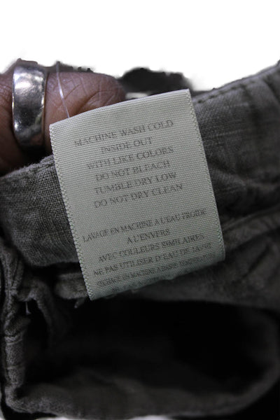 Joie Women Cargo Pants Green Linen Drawstring Size 0