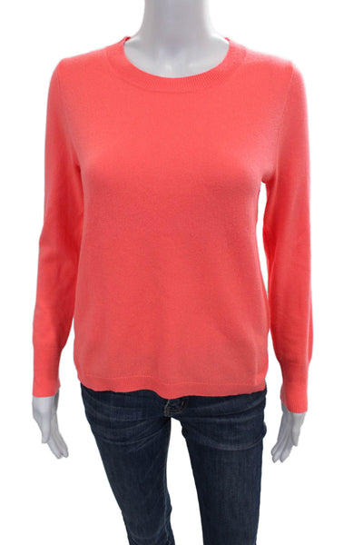 J Crew Womens Cashmere Crewneck Pullover Orange Long Sleeve Size S