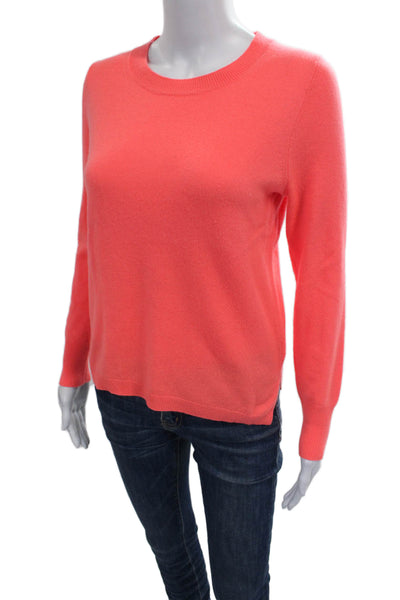 J Crew Womens Cashmere Crewneck Pullover Orange Long Sleeve Size S