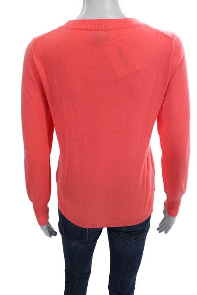 J Crew Womens Cashmere Crewneck Pullover Orange Long Sleeve Size S