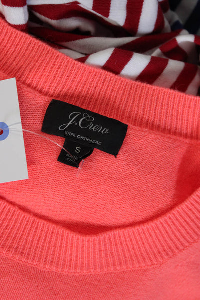 J Crew Womens Cashmere Crewneck Pullover Orange Long Sleeve Size S