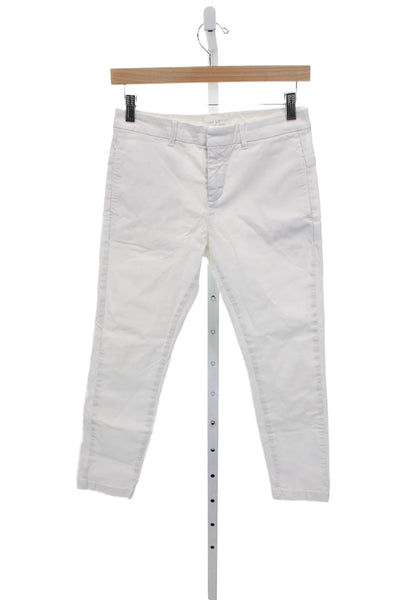 Nili Lotan Womens Ankle Pants White Cotton Size 0
