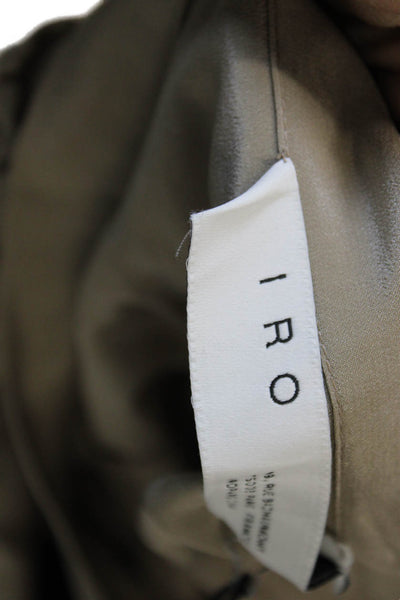 IRO Women A-Line Silk Skirt Beige Short Zip Size 36
