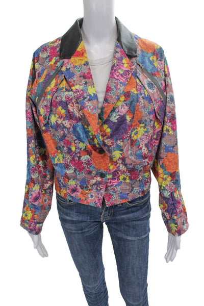 Rachel Roy Women Floral Basic Jacket Multicolor Polyester Long Sleeve Size S