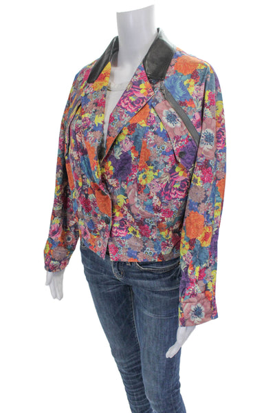 Rachel Roy Women Floral Basic Jacket Multicolor Polyester Long Sleeve Size S