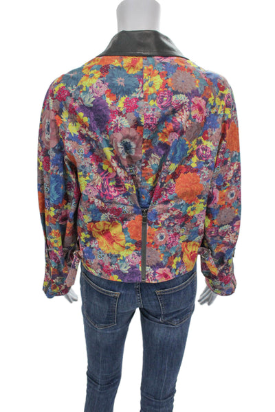 Rachel Roy Women Floral Basic Jacket Multicolor Polyester Long Sleeve Size S