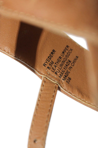 Steve Madden Womens Leather Open Toe Platform Heels Shoes Brown Size 8.5