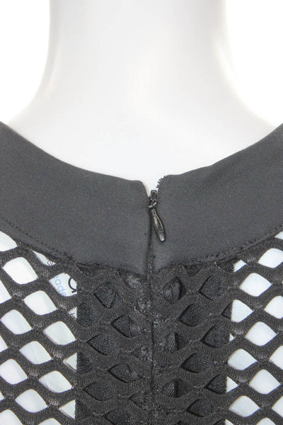 Donna Mizani Womens Black Bodycon Dress Short Sleeve Round Neck Nylon Size M