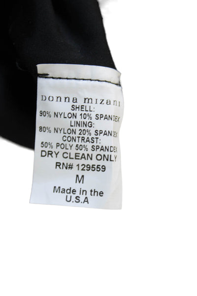 Donna Mizani Womens Black Bodycon Dress Short Sleeve Round Neck Nylon Size M