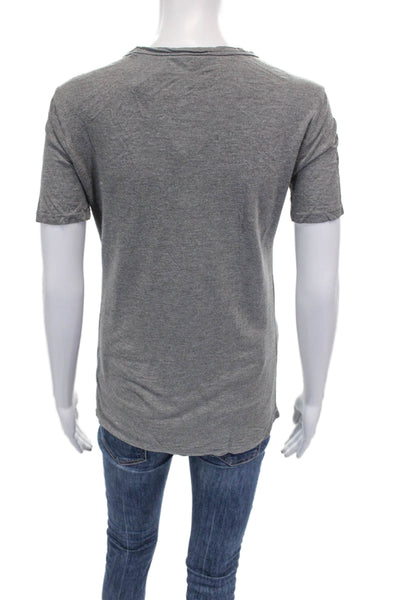 T Alexander Wang Womens Basic V-Neck Rayon Short Sleeve T-Shirt Gray Size XS