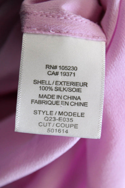 Equipment Femme Women Silk Collared Long Sleeve Button-Up Pink Basic Size XS
