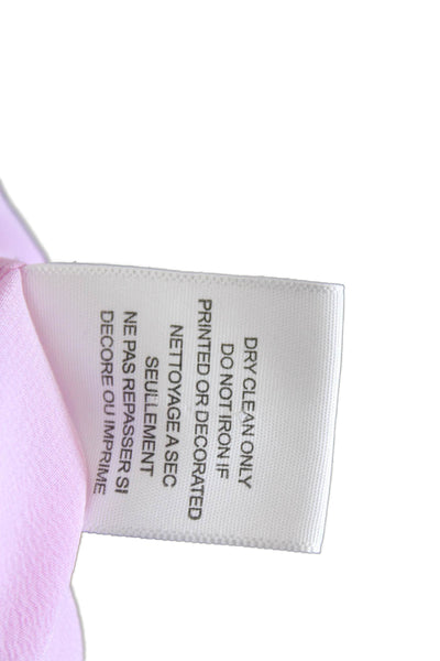 Equipment Femme Women Silk Collared Long Sleeve Button-Up Pink Basic Size XS