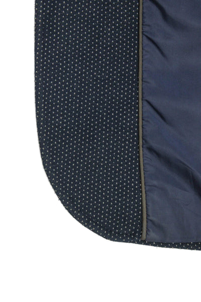 Zara Man Mens Suit Jacket Blue Polka Dot Polyester Size 36