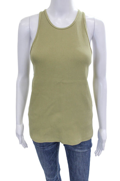 Nanushka Womens Basic Tank Green Cotton Round Neck Sleeveless Size L