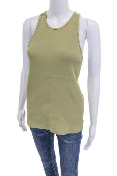 Nanushka Womens Basic Tank Green Cotton Round Neck Sleeveless Size L