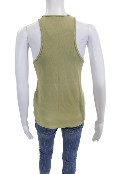 Nanushka Womens Basic Tank Green Cotton Round Neck Sleeveless Size L
