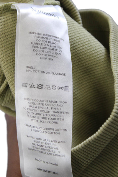 Nanushka Womens Basic Tank Green Cotton Round Neck Sleeveless Size L