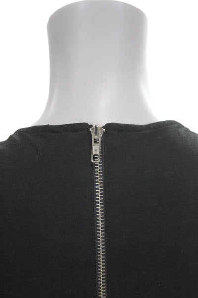 Blaque Label Women Bodycon Sleeveless Black Knit Faux Leather Dress Size 6