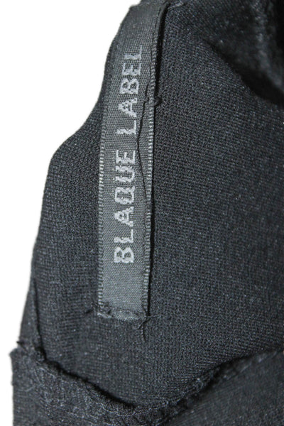 Blaque Label Women Bodycon Sleeveless Black Knit Faux Leather Dress Size 6
