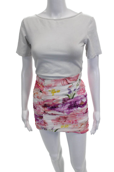 Rococo Sand Womens Multicolor Floral Viscose Mini Skirt Zip Size S