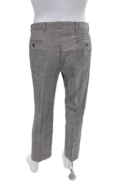 Tallia Mens 2 Piece Wool Plaid Suit Gray Size 40