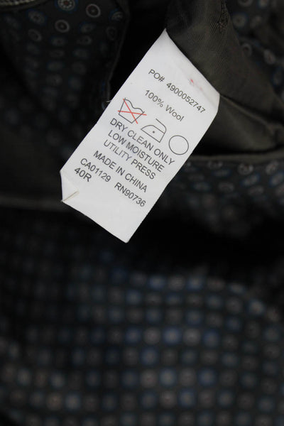 Tallia Mens 2 Piece Wool Plaid Suit Gray Size 40