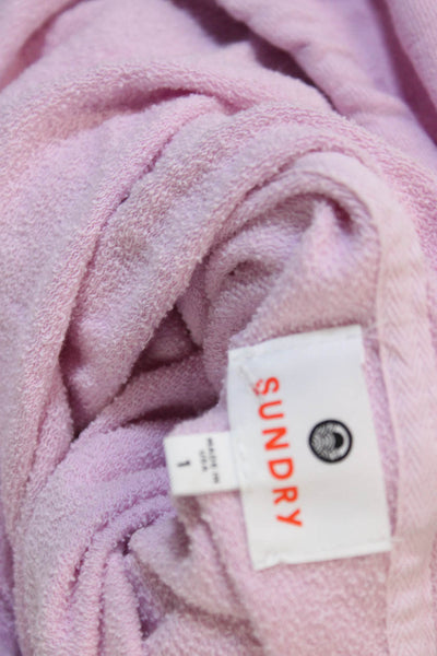 Sundry Womens Pink Rayon Pullover Hoodie Long Sleeve Size 1