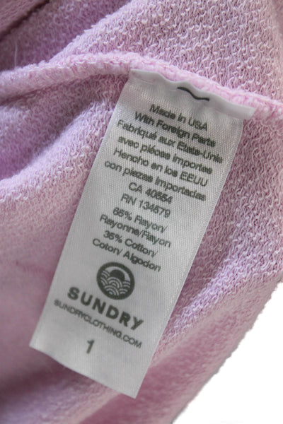 Sundry Womens Pink Rayon Pullover Hoodie Long Sleeve Size 1