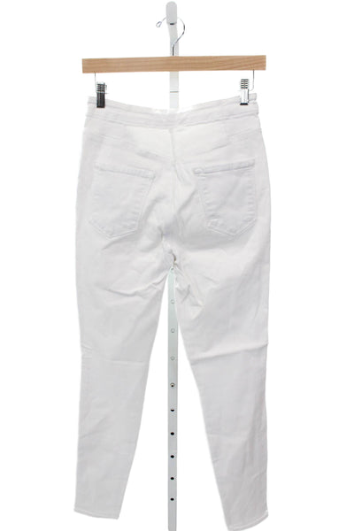 J Brand Womens Skinny White Cotton Mid Rise Jeans 29in Inseam Size 27