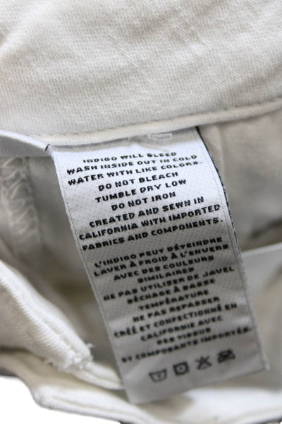 J Brand Womens Skinny White Cotton Mid Rise Jeans 29in Inseam Size 27