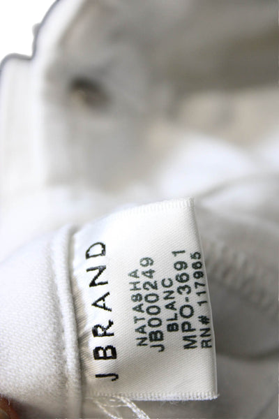 J Brand Womens Skinny White Cotton Mid Rise Jeans 29in Inseam Size 27