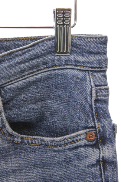 Re/Done Womens Ankle Jeans High Waist Blue Cotton Button Size 26