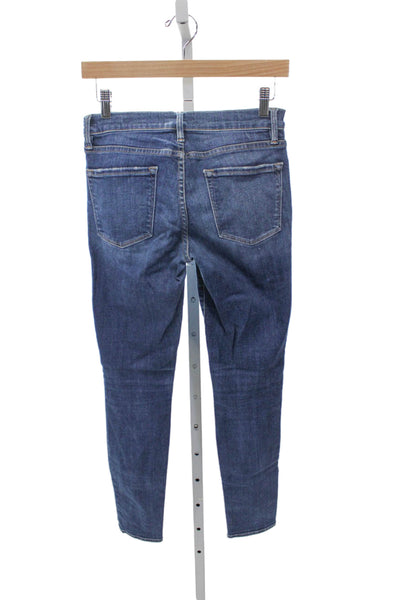 Frame Womens Skinny Jeans Blue Low Rise Button Inseam 28 Size 27