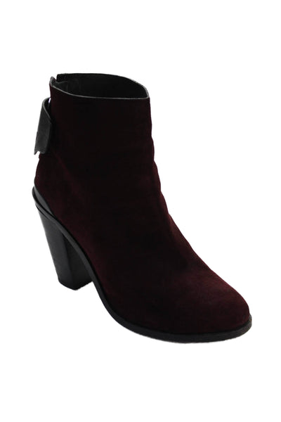 Rag & Bone Womens Suede Heeled Ankle Boots Red Size 7.5