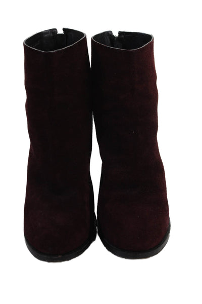 Rag & Bone Womens Suede Heeled Ankle Boots Red Size 7.5