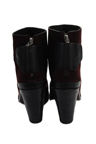 Rag & Bone Womens Suede Heeled Ankle Boots Red Size 7.5