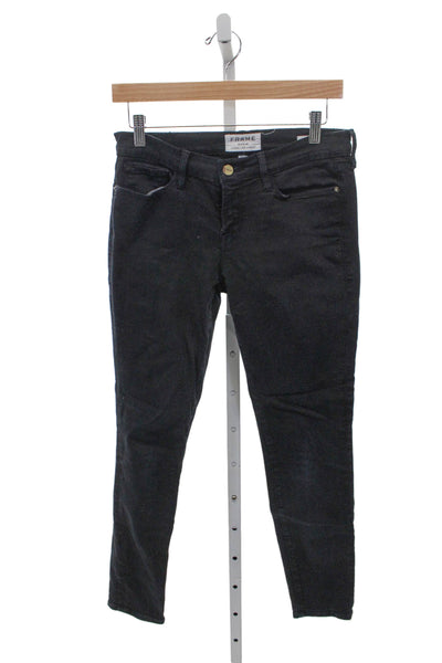 Frame Womens Skinny Jeans Black Low Rise Size 27