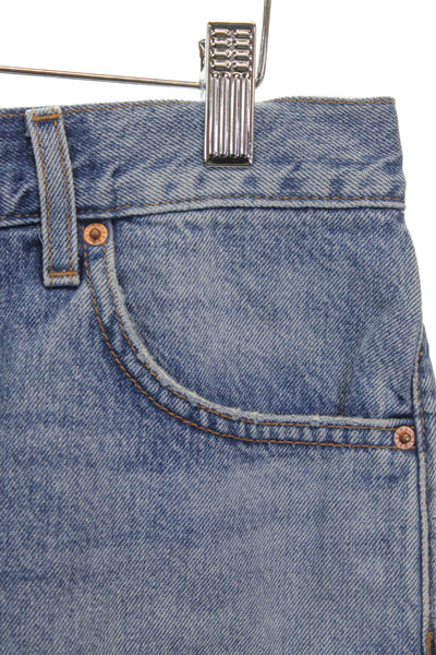 Grlfrnd Women Cut-Off Cotton Shorts Blue Button Size 27