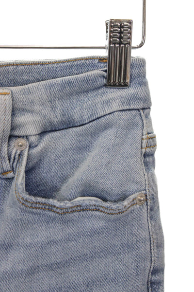 Good American Women Skinny Jeans Blue High Rise Button Size 2