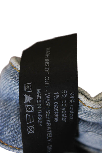 Good American Women Skinny Jeans Blue High Rise Button Size 2