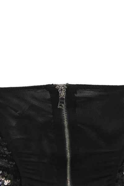 We Wore What Women Corset Top Bustier Strapless Black Polyester Size 2