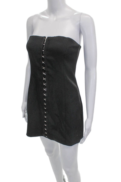 We Wore What Women Corset Top Bustier Strapless Black Polyester Size 2