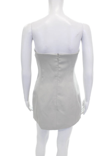 Meshki Womens Bodycon Strapless Gray Mini Dress Size S