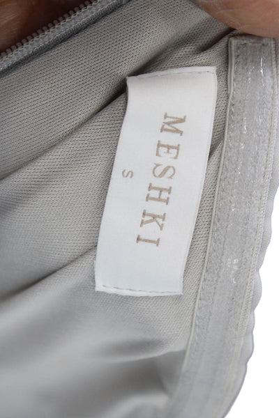 Meshki Womens Bodycon Strapless Gray Mini Dress Size S