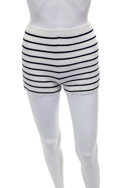 Lovers + Friends Womens Striped Sweater Shorts Set White Size Extra Small