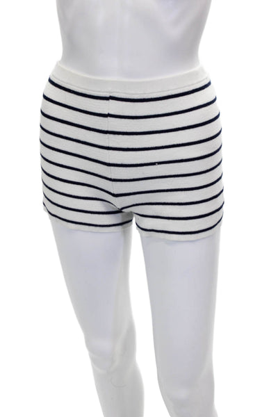 Lovers + Friends Womens Striped Sweater Shorts Set White Size Extra Small