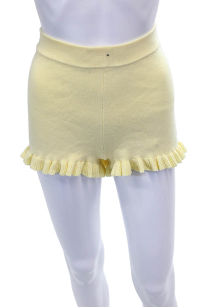 Majorelle Womens Crochet Tank Top Shorts Set Yellow Size Extra Small/Small