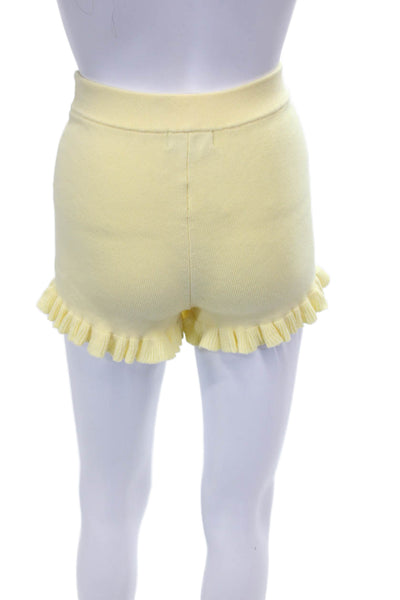 Majorelle Womens Crochet Tank Top Shorts Set Yellow Size Extra Small/Small