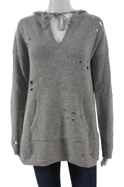 Autumn Cashmere Women Gray V Neck Long Sleeve Pullover Sweater Size S