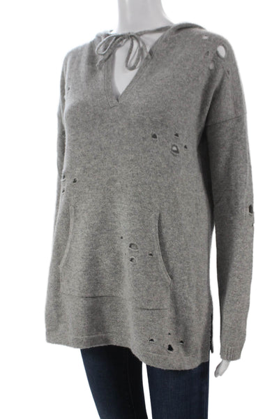 Autumn Cashmere Women Gray V Neck Long Sleeve Pullover Sweater Size S